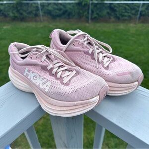 Hoka One One | Pink Bondi 8 Women's Running Shoes | Size 7.5B